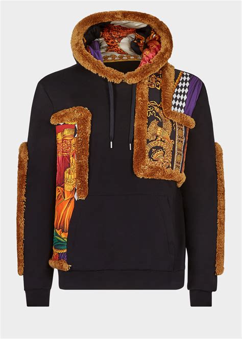 versace pillow panel hoodie|Women's Luxury and Designer Sweatshirts & Hoodies .